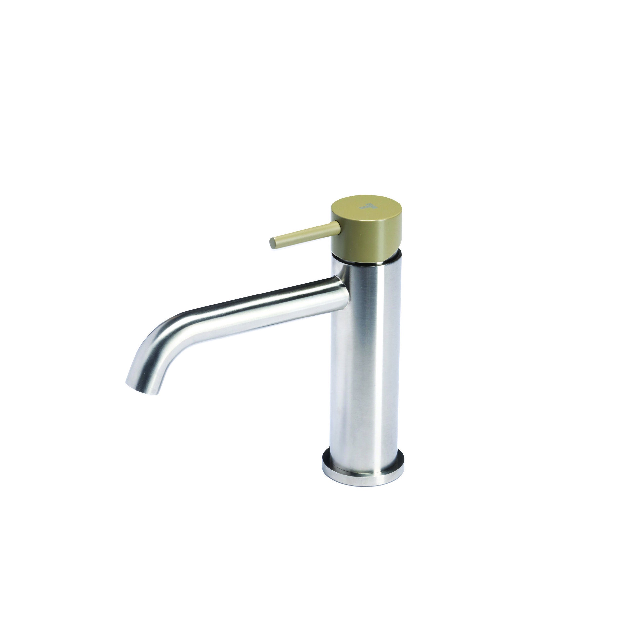 Rubinetto miscelatore Lavabo senza scarico  in acciaio inox Finitura Spazzolata con Maniglia colore Ulivo Tubico Colorado