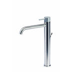Rubinetto miscelatore Lavabo Alto con scarico  in acciaio inox Finitura Spazzolata con Maniglia color Roccia Tubico Colorado