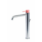 Rubinetto miscelatore Lavabo Alto con scarico  in acciaio inox Finitura Spazzolata con Maniglia colore Cipria Tubico Colorado