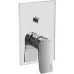 Set soffione doccia quadrato e braccio doccia quadrato con miscelatore incasso tilt e set duplex doccia Cromo Paffoni