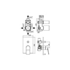 Set soffione doccia quadrato e braccio doccia quadrato con miscelatore incasso tilt e set duplex doccia Cromo Paffoni