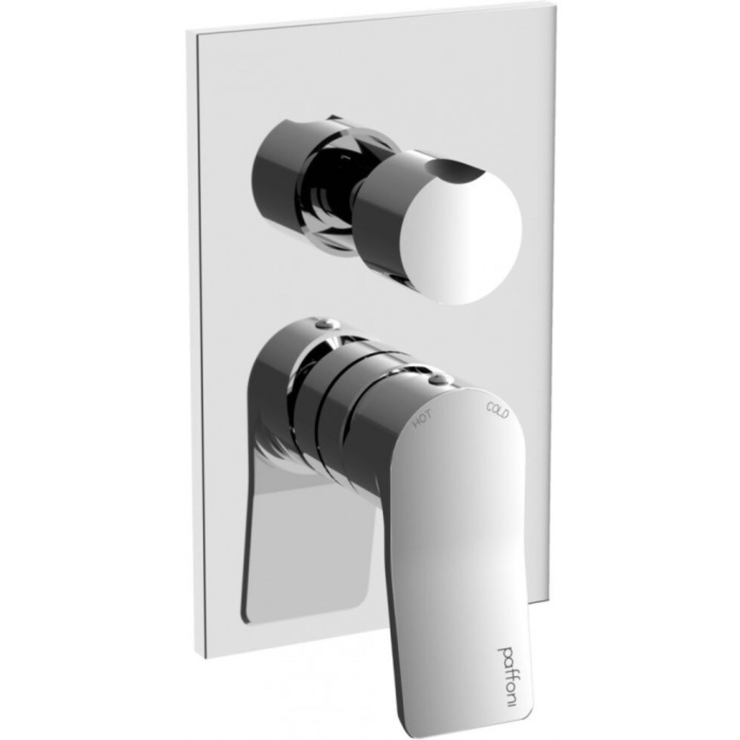 Set soffione doccia quadrato e braccio doccia quadrato con miscelatore incasso tilt e set duplex doccia Cromo Paffoni