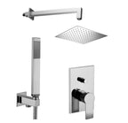 Set soffione doccia quadrato e braccio doccia quadrato con miscelatore incasso tango e set duplex doccia Cromo Paffoni