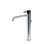 Rubinetto miscelatore Lavabo Alto con scarico  in acciaio inox Finitura Spazzolata con Maniglia colore Carbone Tubico Colorado