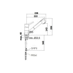 Miscelatore lavello monoforo con canna orientabile serie Birillo modello BI183CR-RED cromato Paffoni