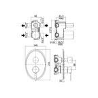 Miscelatore incasso doccia con deviatore con 2 Uscite serie Berry modello BR018CR cromato Paffoni