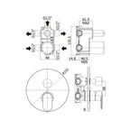 Miscelatore incasso doccia con deviatore con 3 Uscite serie Candy modello CA019CR cromato Paffoni