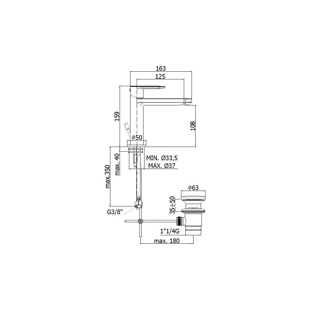 Miscelatore lavabo monocomando con scarico clic clac serie Candy modello CA071HKCR cromato Paffoni