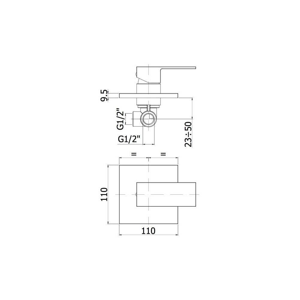 Miscelatore incasso doccia con piastra in metallo serie EFFE modello EF010CR/M cromato Paffoni