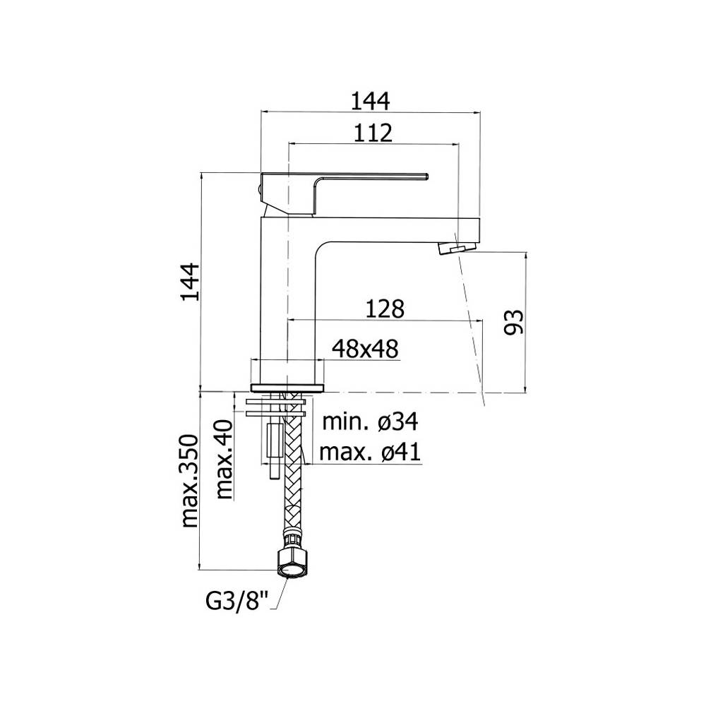 Miscelatore lavabo con scarico clic clac serie Effe modello EF071KCR cromato Paffoni