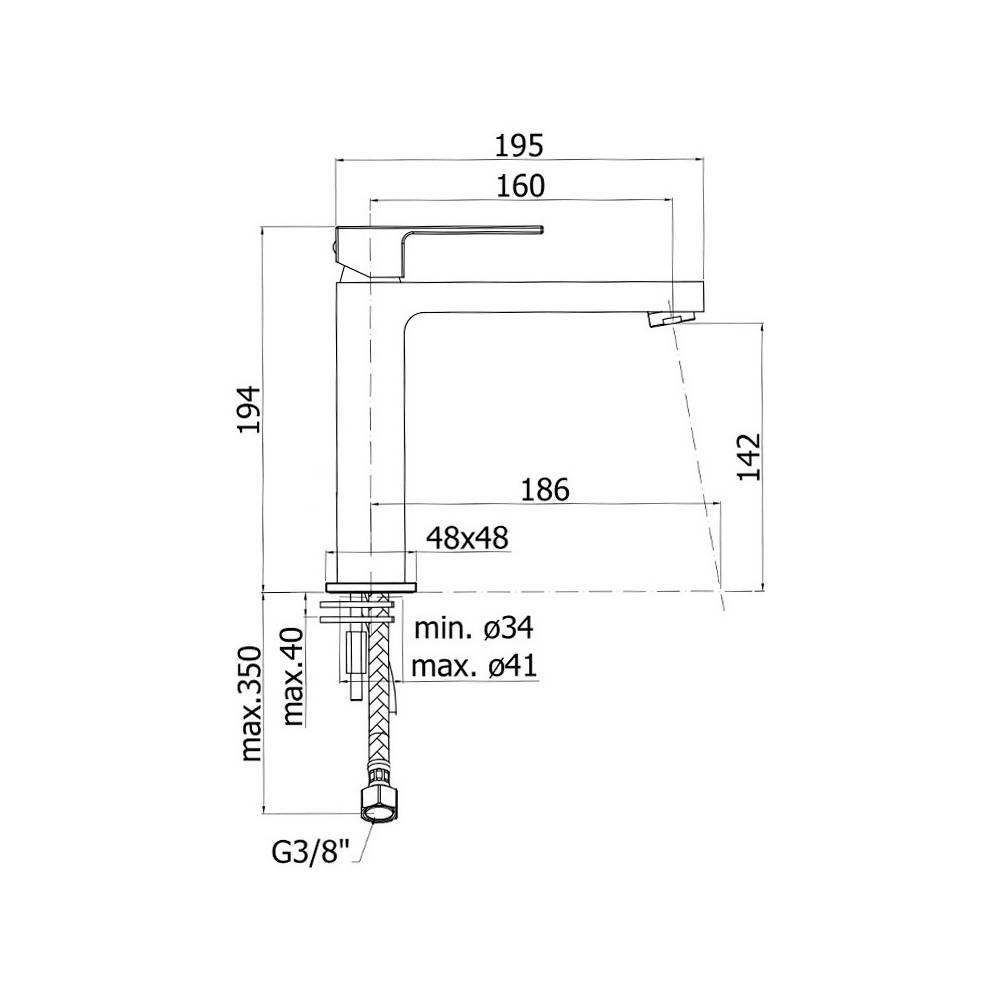 Miscelatore lavabo medio con scarico clic clac serie Effe modello EF074KCR cromato Paffoni