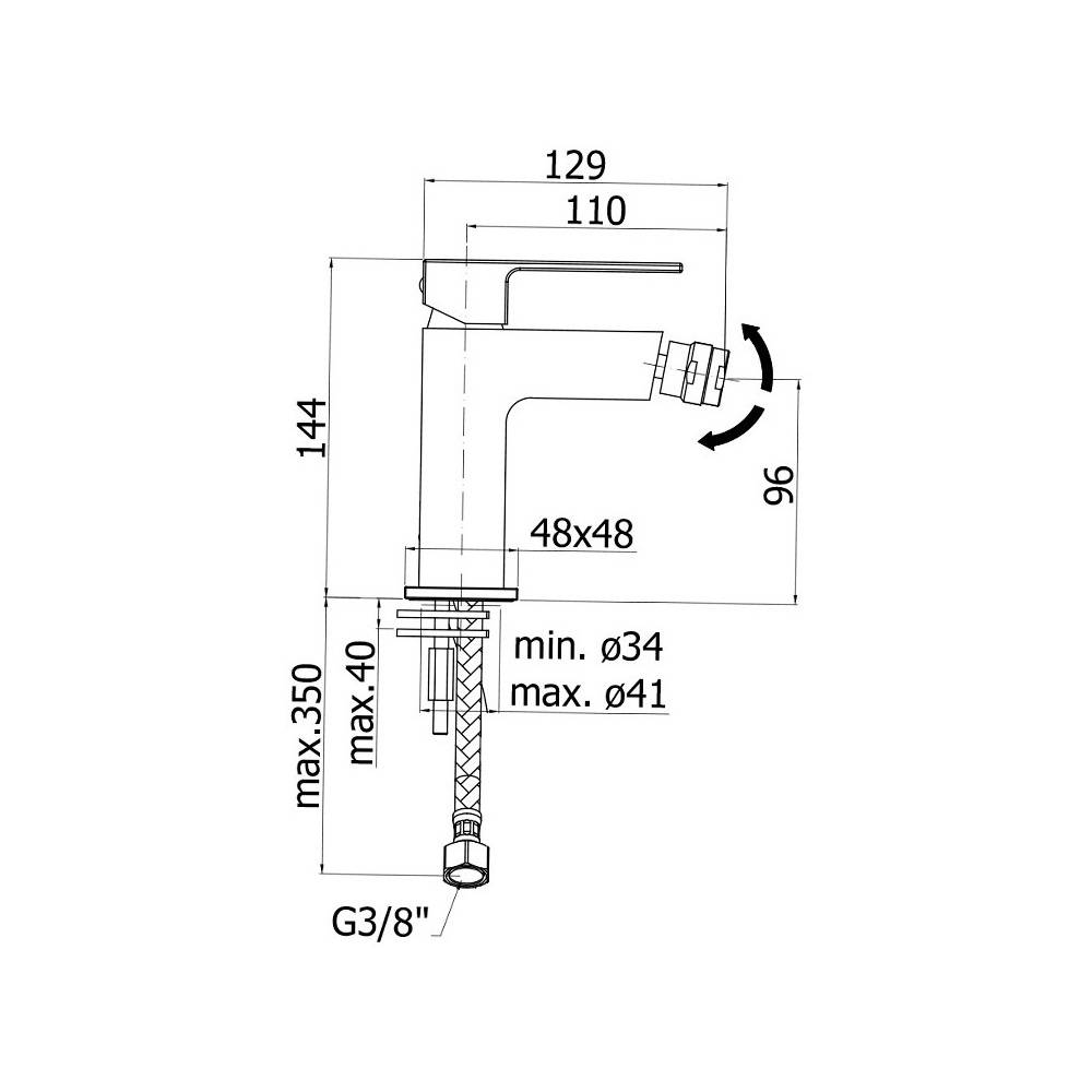 Miscelatore bidet monocomando con scarico clic clak serie Effe modello EF131KCR cromato Paffoni