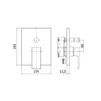 Miscelatore incasso doccia con deviatore PBOX 015 con piastra ABS serie EFFE modello EFBOX015CR cromato Paffoni