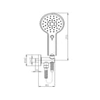 Bossini Kit supporto fisso con presa acqua - doccia AGUA-LIFE Ã˜ 120 mm con flessibile cm 150