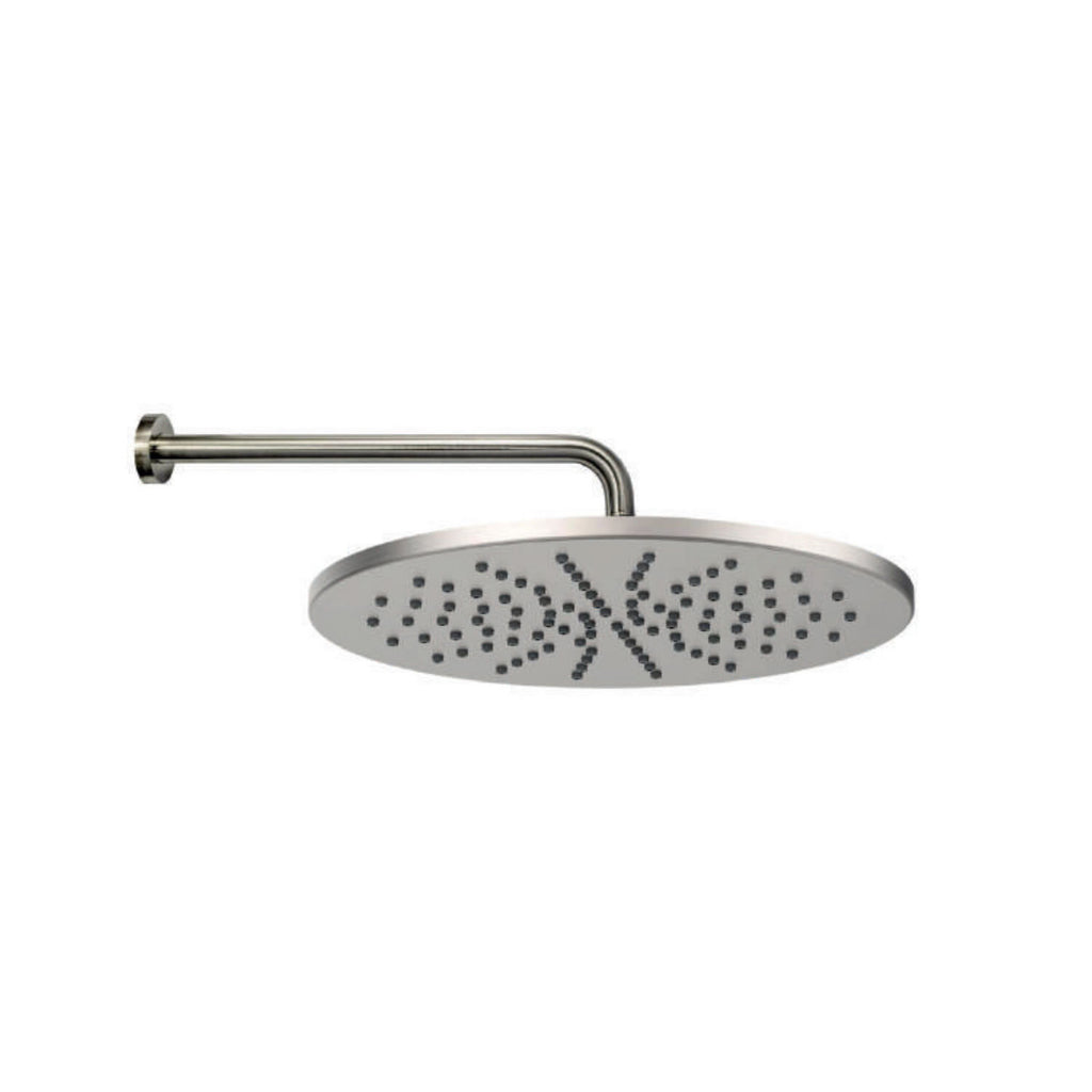 Soffione tondo con braccio doccia Paffoni modello Master diametro 225 mm satinato