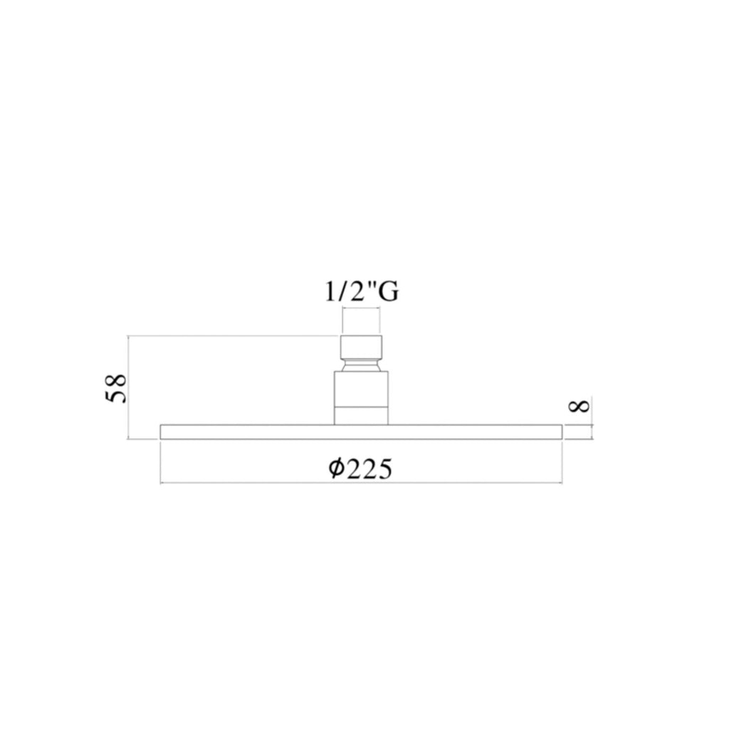 Soffione tondo con braccio doccia Paffoni modello Master diametro 225 mm satinato