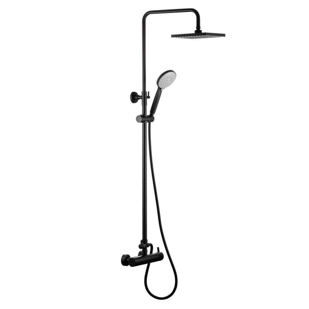 Colonna doccia nero orientabile con soffione 20cm