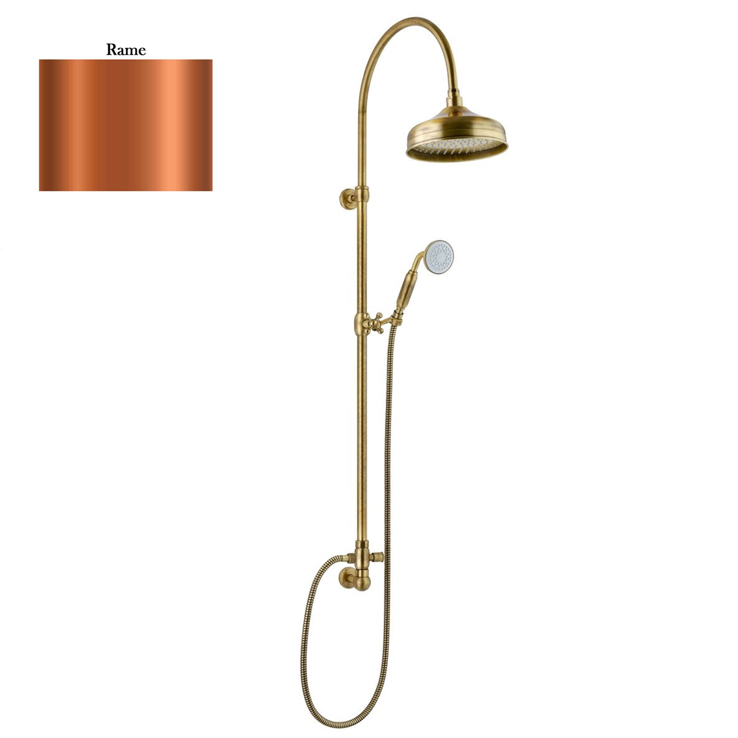 Colonna doccia rame orientabile con soffione Lord