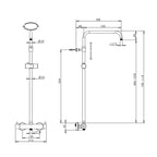 Colonna doccia oro orientabile con soffione Lord