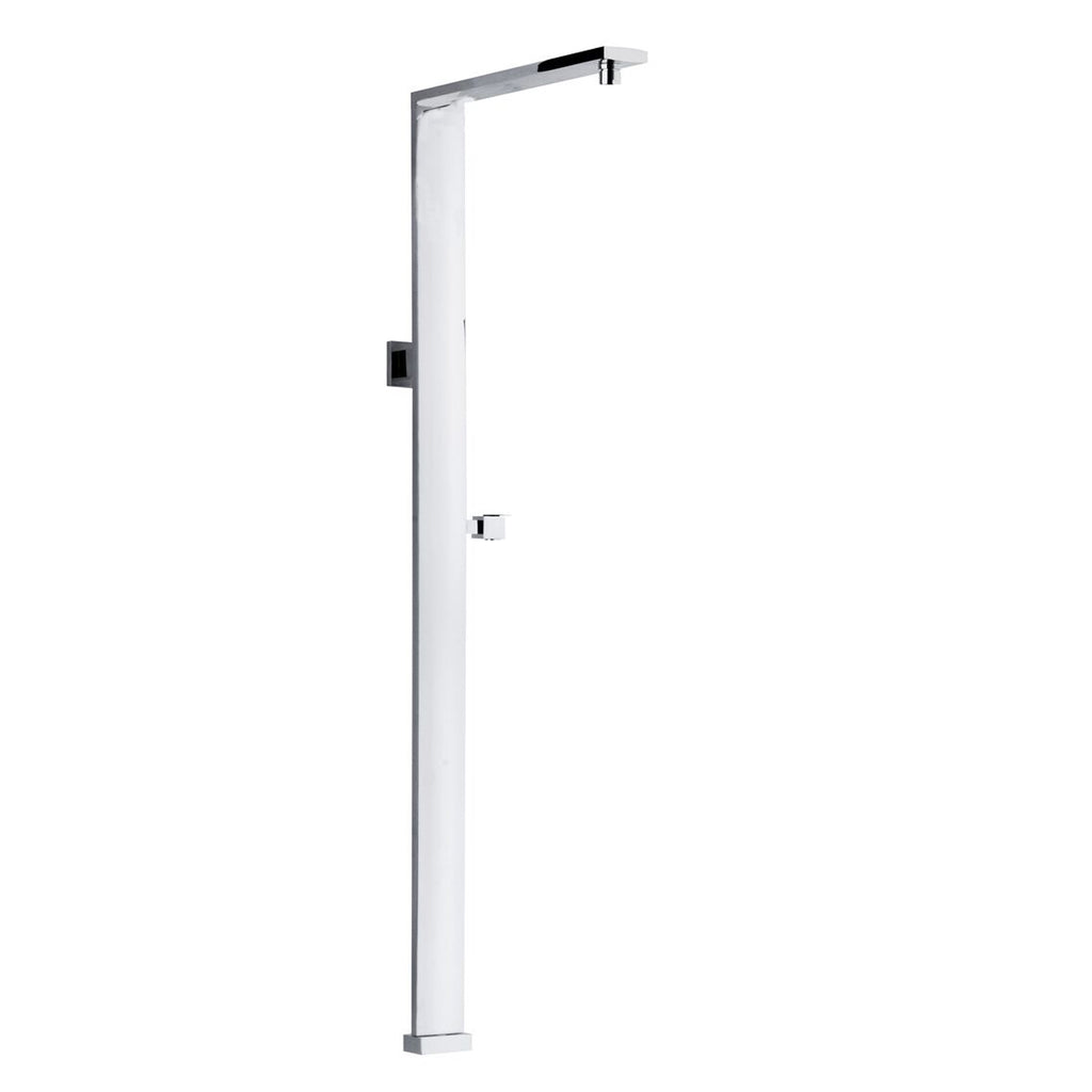 Colonna doccia rettangolare in ottone con soffione 37x18cm e doccino