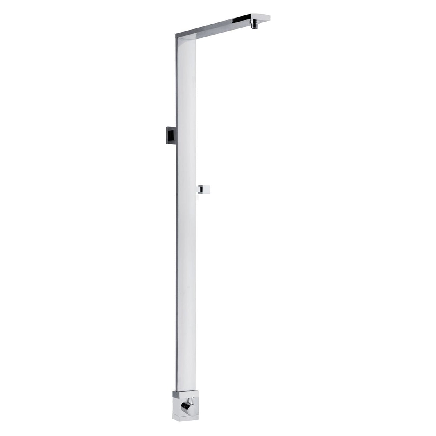 Colonna doccia rettangolare in ottone con soffione 37x19cm e doccino