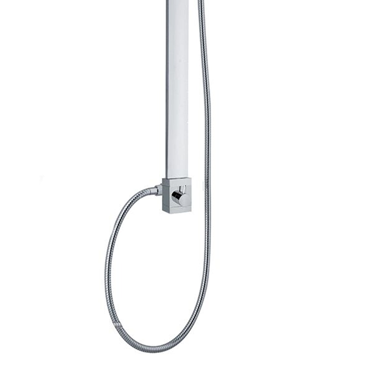 Colonna doccia rettangolare in ottone con soffione 37x19cm e doccino