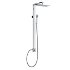 Colonna doccia rettangolare in ottone con soffione 37x19cm e doccino