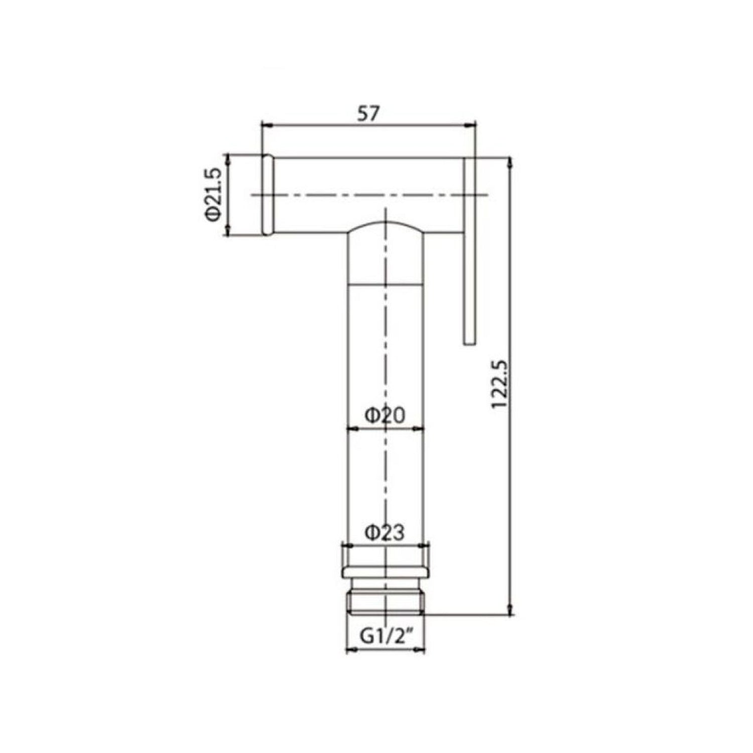 Doccia shut off Reflex in ottone attacco 1/2M rame