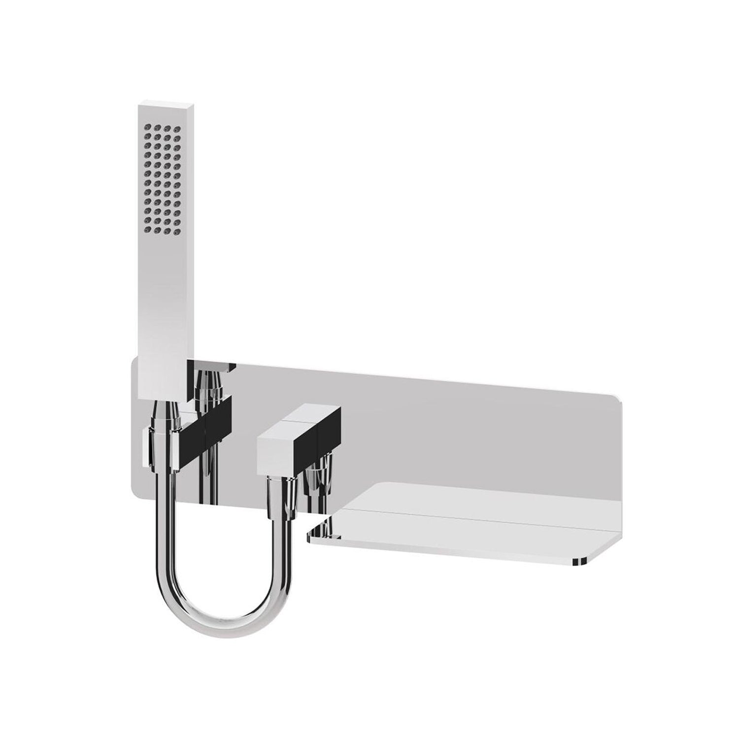 Mensola presa acqua con supporto doccia fisso in ottone