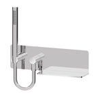 Mensola presa acqua con supporto doccia fisso tondo in ottone