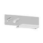 Mensola presa acqua con supporto doccia fisso tondo in ottone