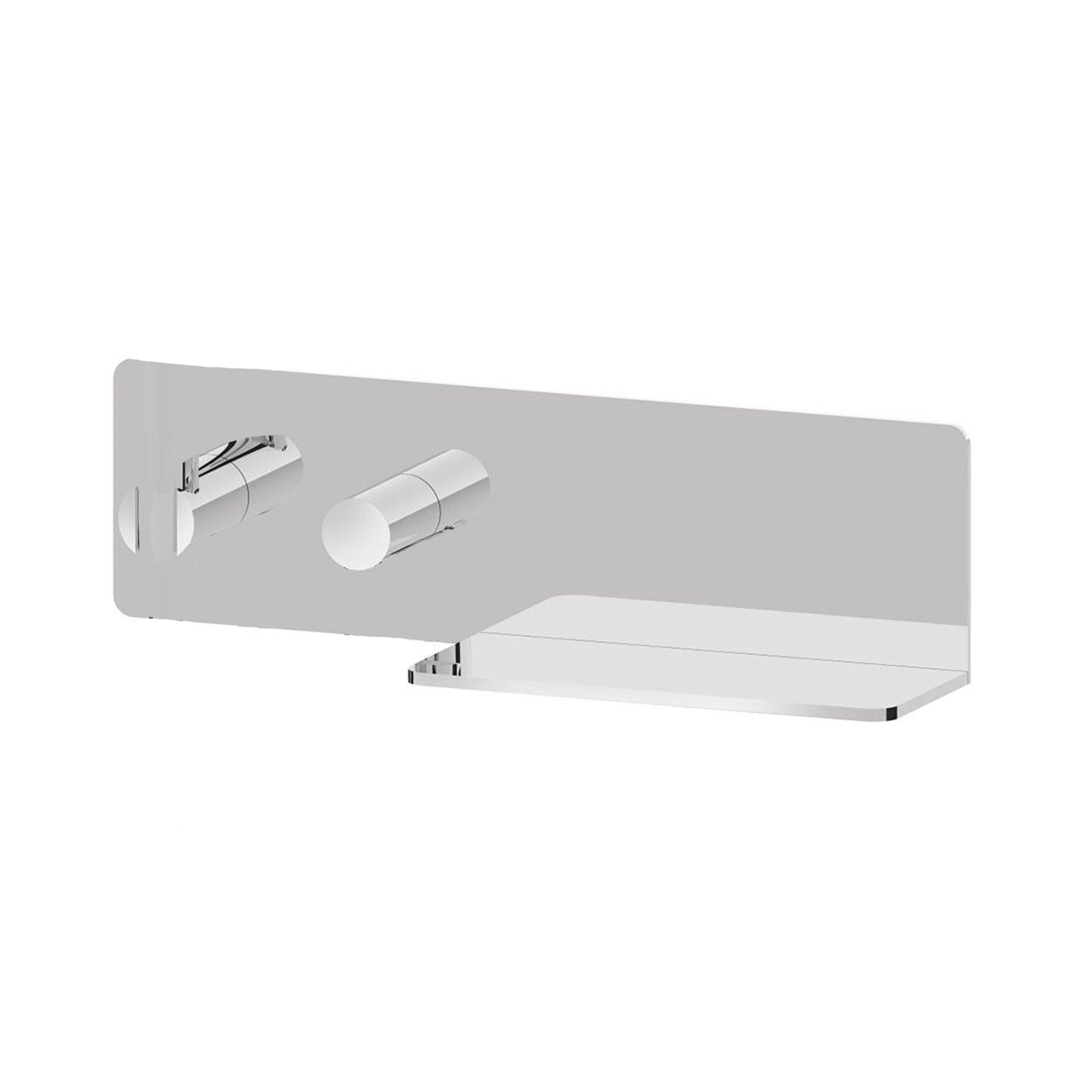 Mensola presa acqua con supporto doccia fisso tondo in ottone