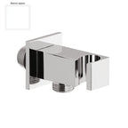 Supporto doccia fisso in ottone serie Glamour con innesto conico bianco
