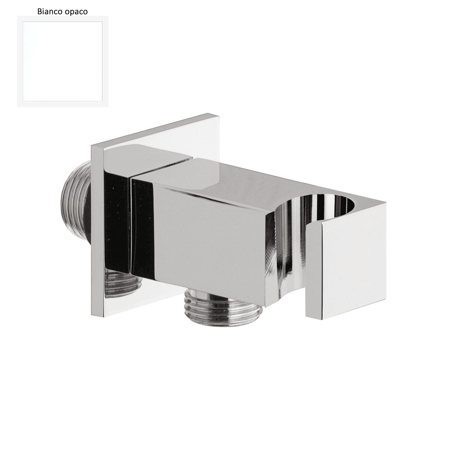 Supporto doccia fisso in ottone serie Glamour con innesto conico bianco