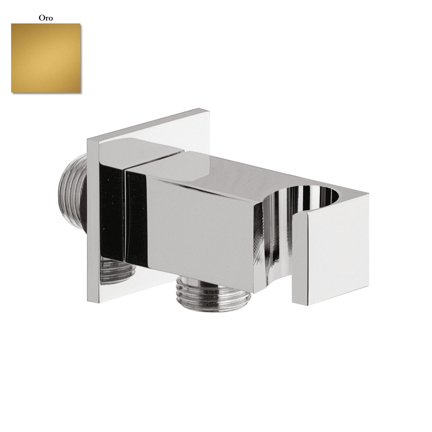 Supporto doccia fisso in ottone serie Glamour con innesto conico oro
