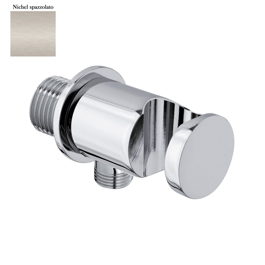 Supporto doccia fisso in ottone serie Arte con innesto conico nichel opaco