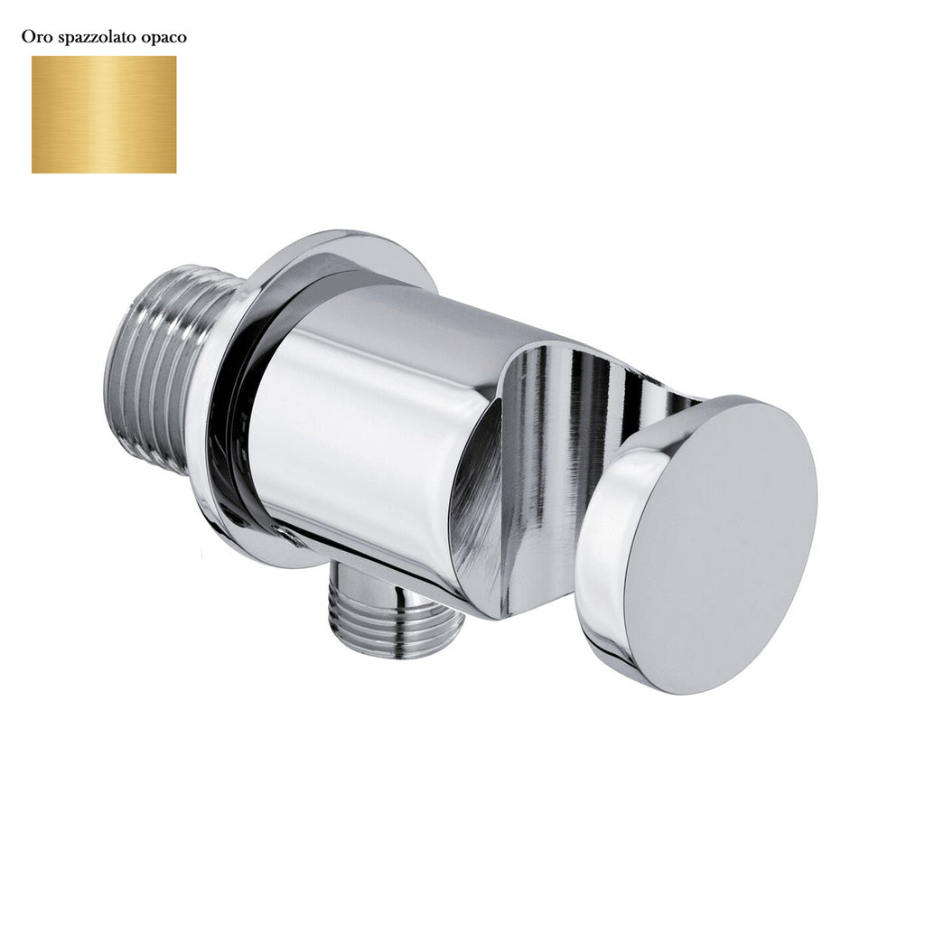 Supporto doccia fisso in ottone serie Arte con innesto conico oro spazzolato