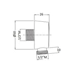 Presa acqua in ottone modello tondo attacco 1/2MM rame