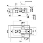 Miscelatore doccia incasso Paffoni Elle con deviatore incorporato e piastra in ABS