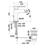 Miscelatore bidet Paffoni Effe con piletta di scarico
