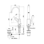 Miscelatore lavabo Paffoni Effe con canna orientabile e scarico