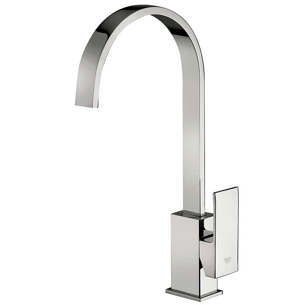 Miscelatore lavello Paffoni Elle con canna piatta orientabile design squadrato