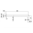 Braccio doccia quadrato da 35 cm Paffoni Level ottone cromato lucido