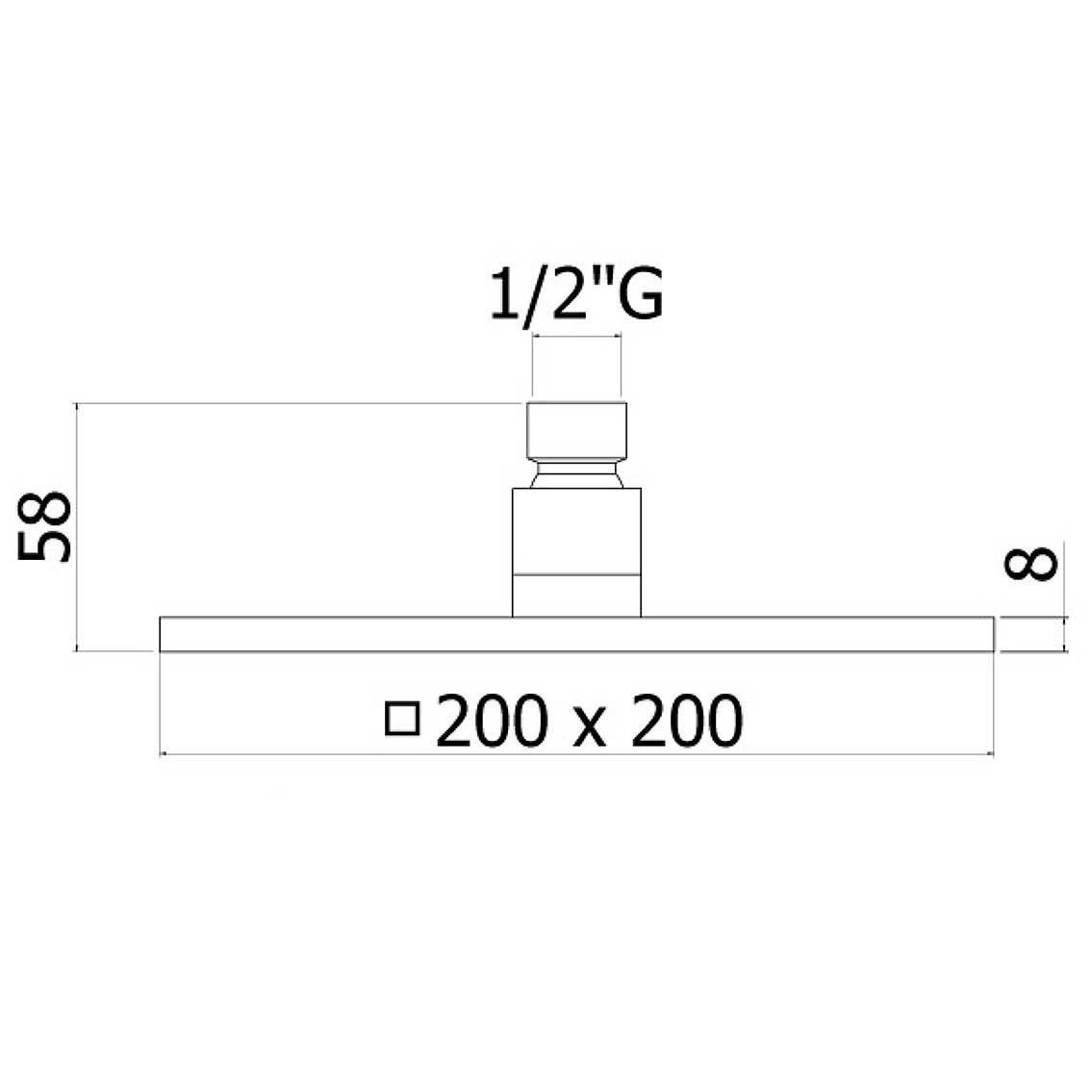 Soffione doccia 20x20 Paffoni Syncro ZSOF075cr  con braccio quadro da 35 cm ZSOF063CR350