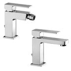 Set di miscelatori squqdrati lavabo e bidet Paffoni ELLE