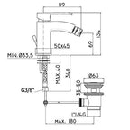 Set di miscelatori da bagno Paffoni Level Lavabo + Bidet con piletta di scarico