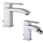 Set di miscelatori da bagno Paffoni Level Lavabo + Bidet con piletta di scarico