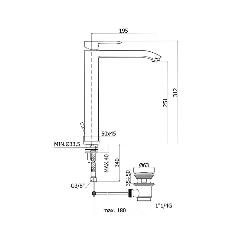 Set di miscelatori da bagno Paffoni Level lavabo alto + bidet