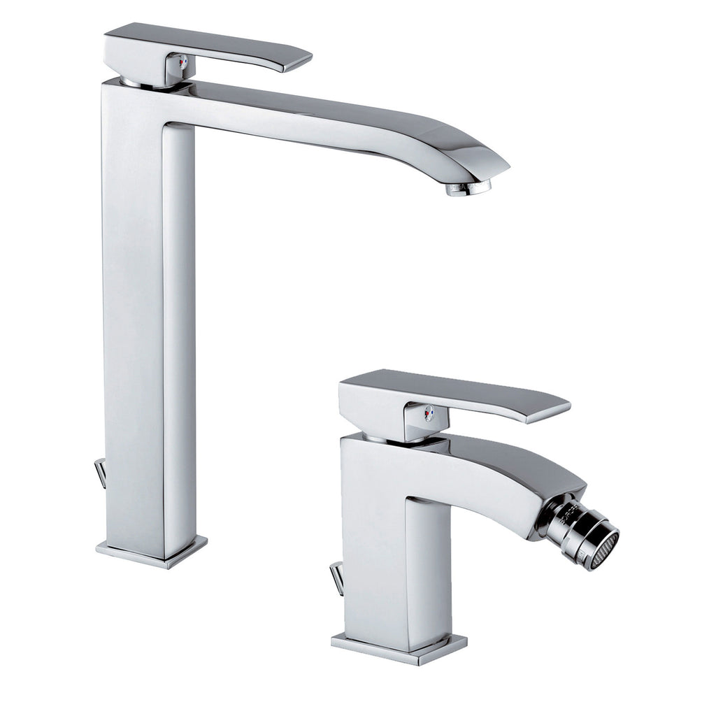 Set di miscelatori da bagno Paffoni Level lavabo alto + bidet