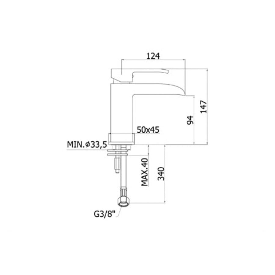 Miscelatore Lavabo a cascata Paffoni Level LES065CR